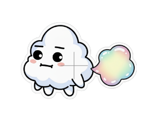 Funny Cloud Farting Rainbows Sticker | Cute Kawaii Humor Decal