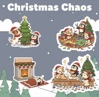 Christmas Chaos Holographic Sticker Sheet
