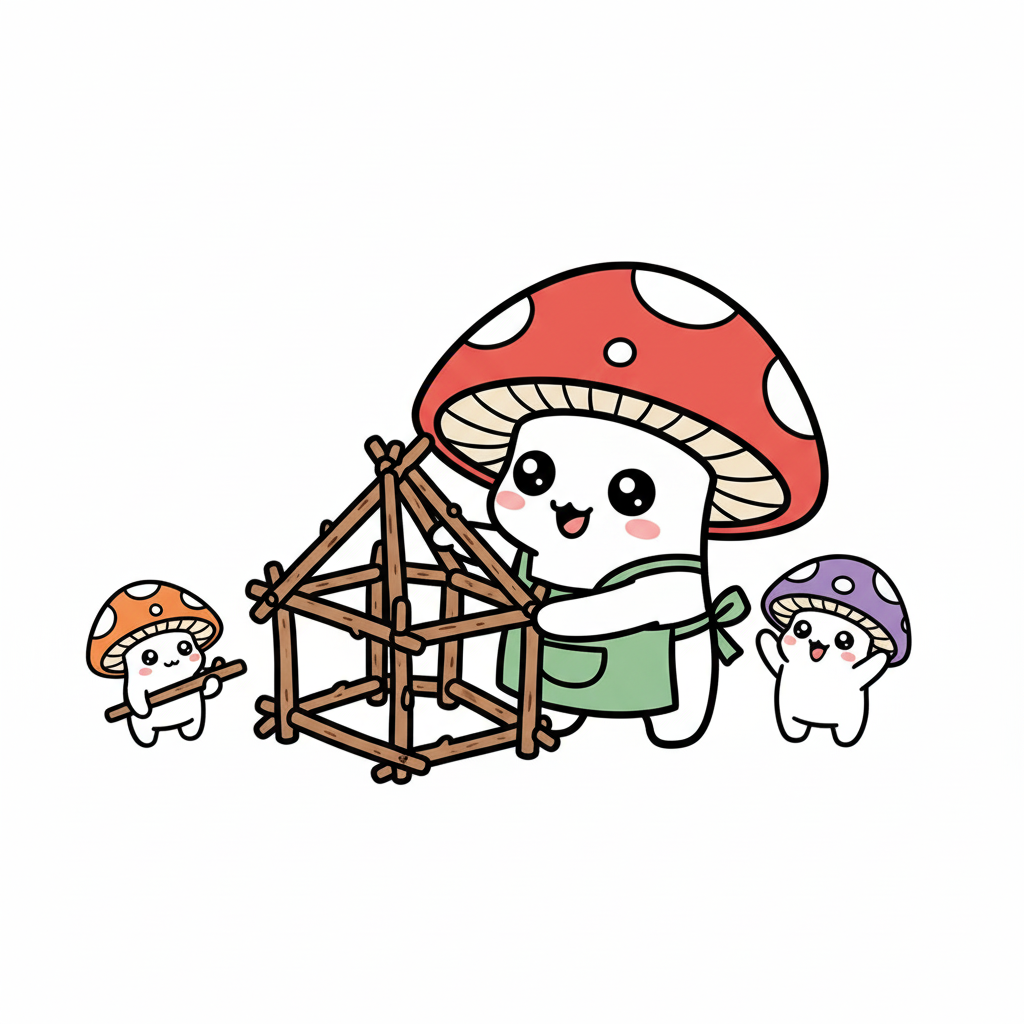 Little Shroom Home Builder Sticker | Cute Kawaii Decal