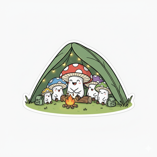 Little Shroom's Big Adventure Sticker Sheet | Cute Mushroom Decals (9-Pack)