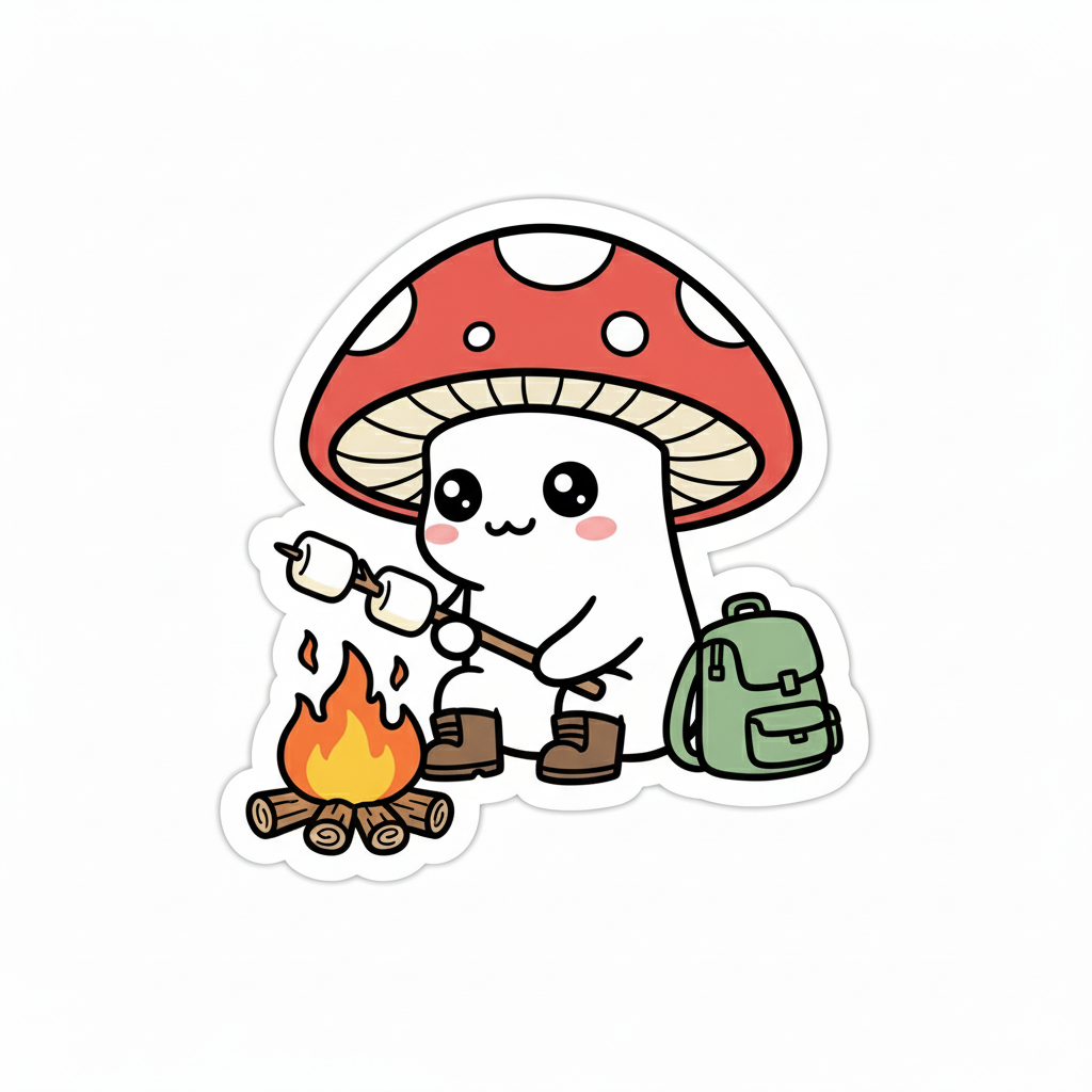 Little Shroom's Big Adventure Sticker Sheet | Cute Mushroom Decals (9-Pack)