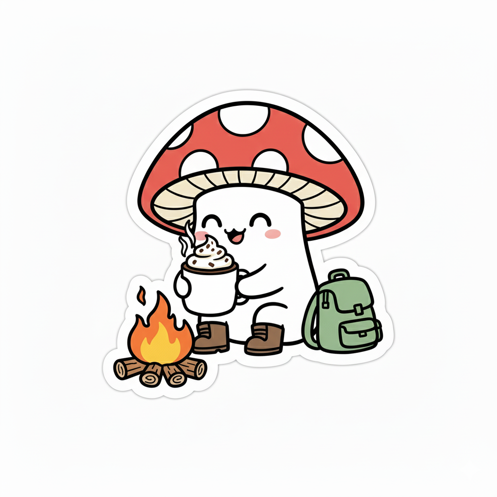 Little Shroom's Big Adventure Sticker Sheet | Cute Mushroom Decals (9-Pack)