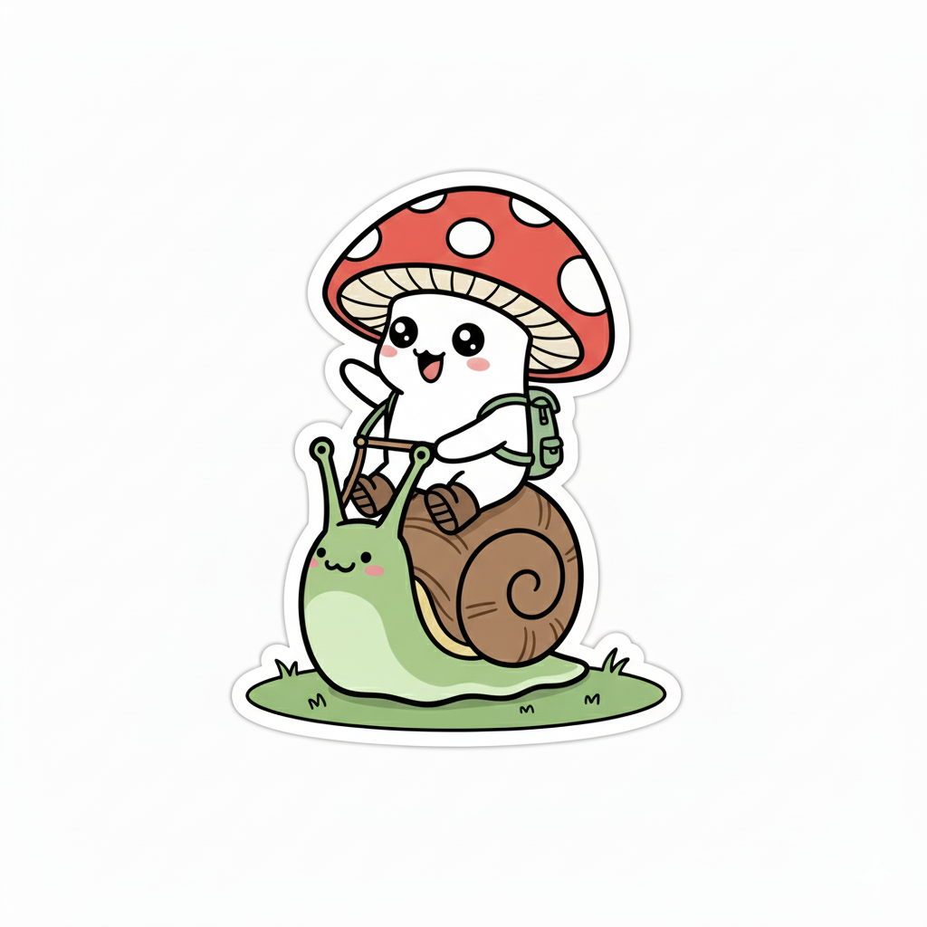Little Shroom's Big Adventure Sticker Sheet | Cute Mushroom Decals (9-Pack)