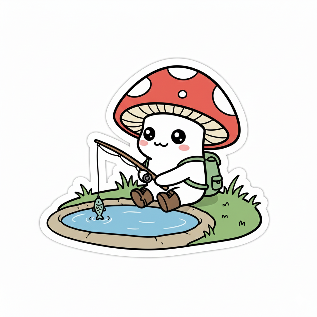 Little Shroom's Big Adventure Sticker Sheet | Cute Mushroom Decals (9-Pack)