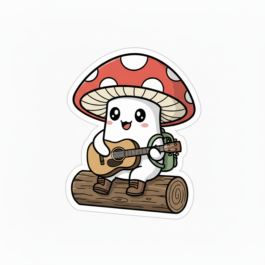 Little Shroom's Big Adventure Sticker Sheet | Cute Mushroom Decals (9-Pack)