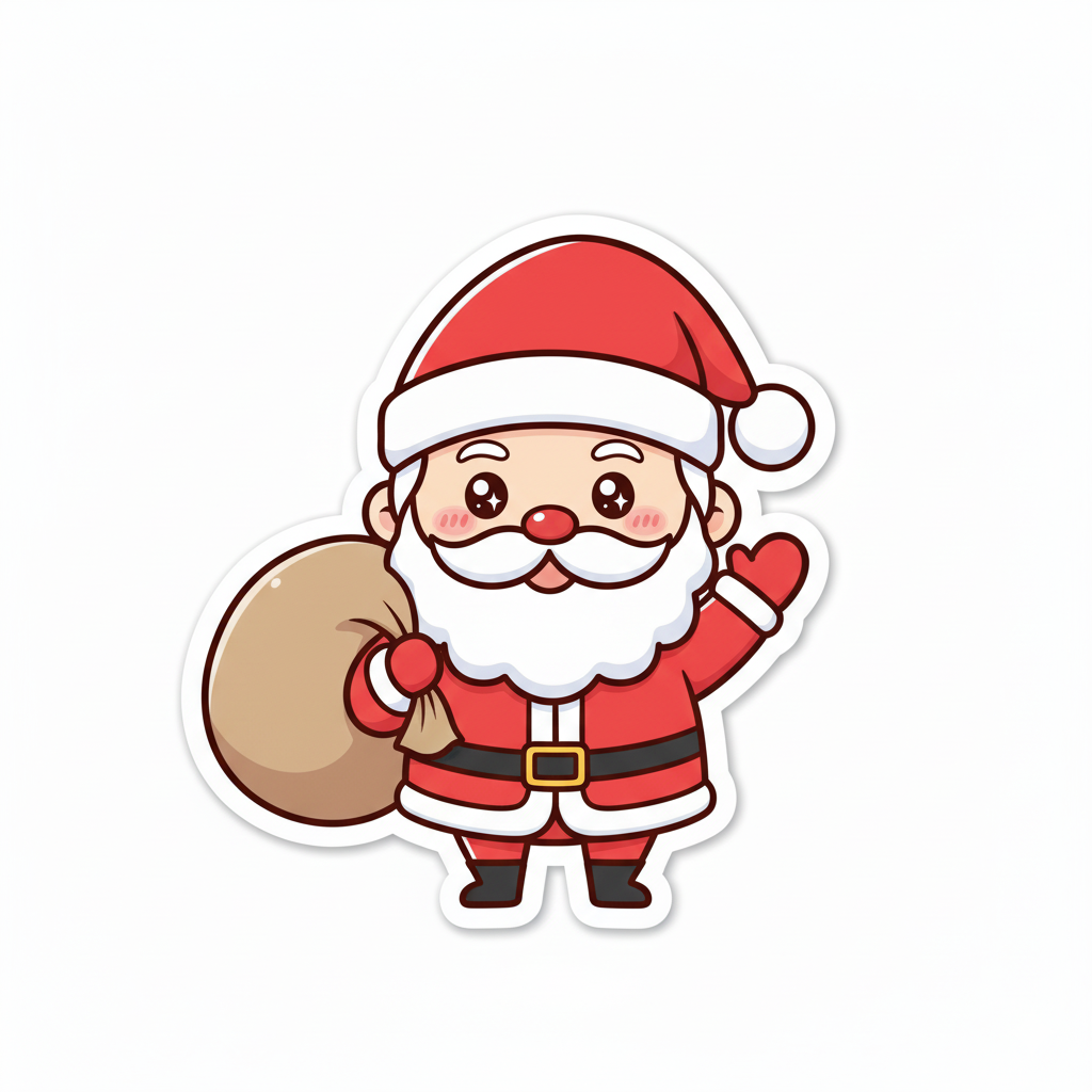 Jolly Santa Claus Sticker | Cute Holographic Holiday Decal